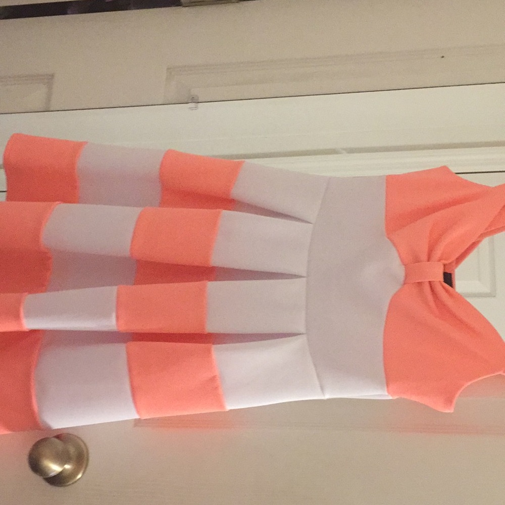Orange and white dress